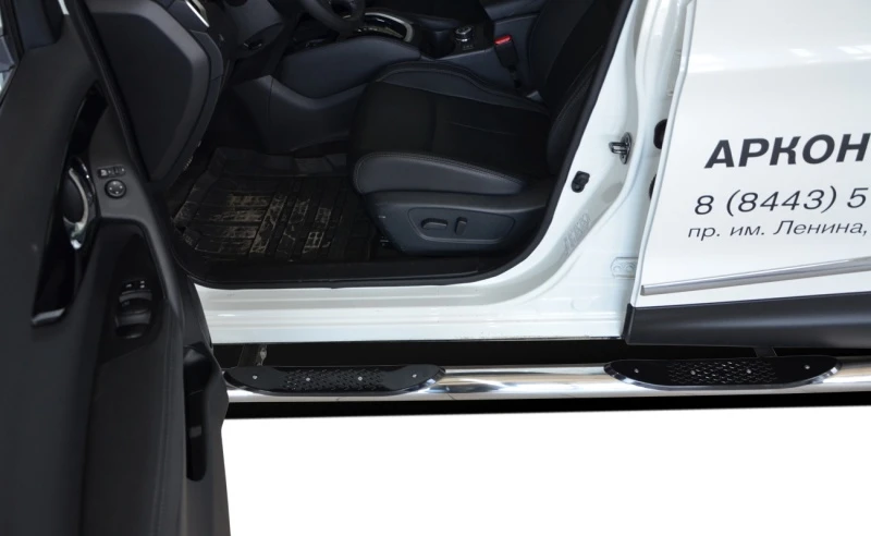 Пороги труба с проступью d76 мм для Nissan Qashqai II  Юко NQ.15.93