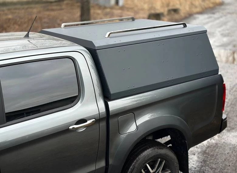 Кунг алюминий серый Premium 2мм с рейлингами на крышу кунга для Sollers ST8