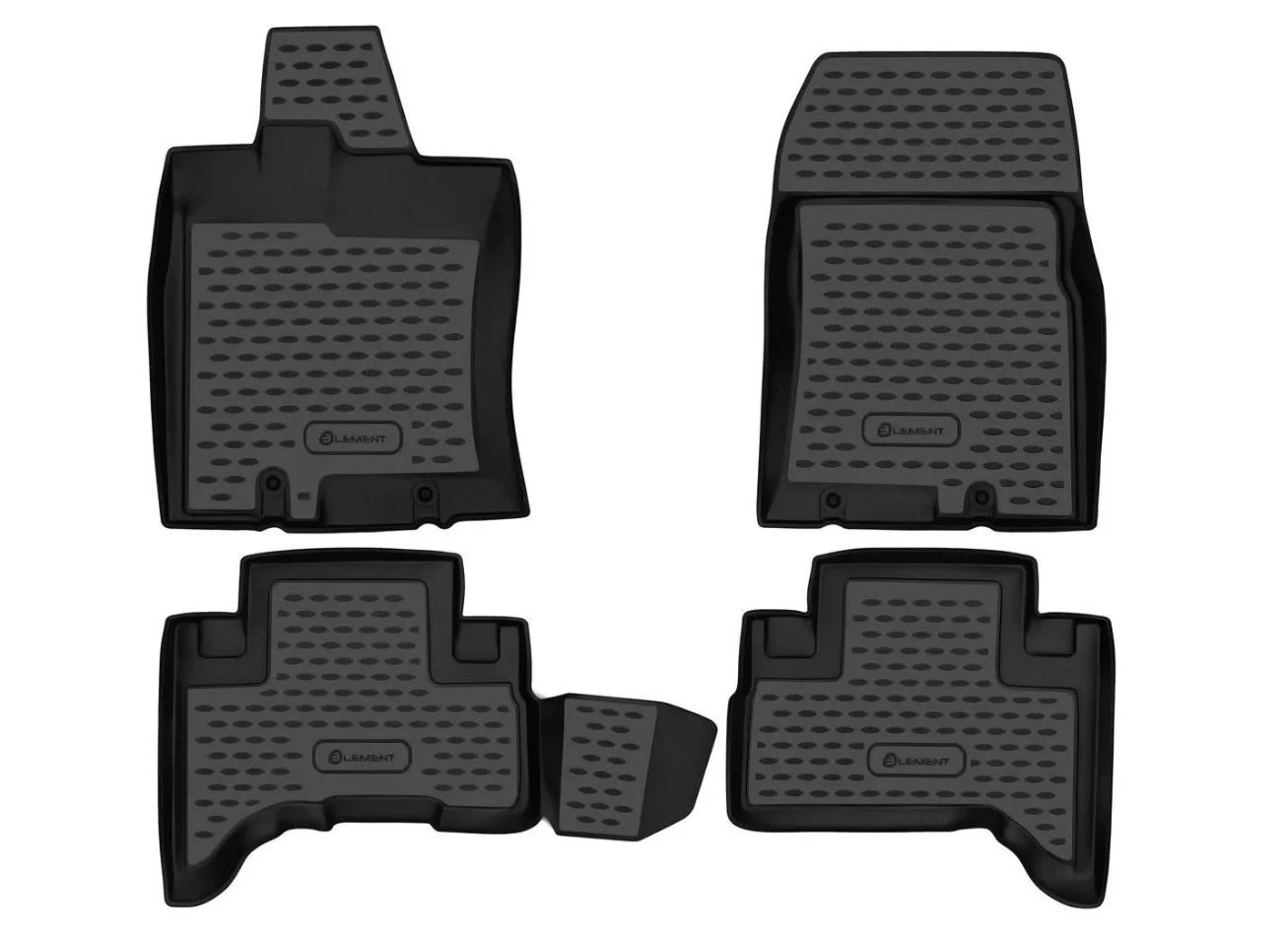 Коврики 3D в салон полиуретан 4 шт для Toyota FJ Cruiser Черный Element