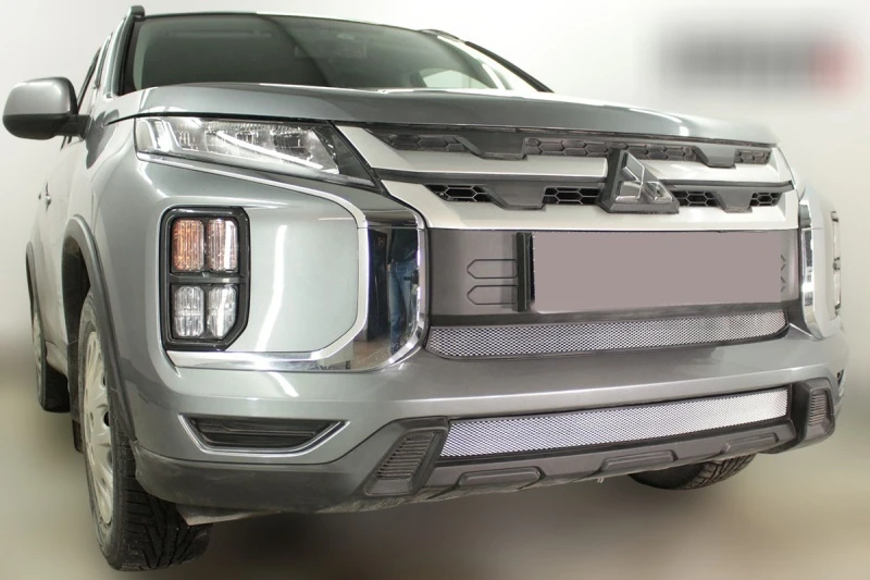 Комплект сеток chrome низ и центр для Mitsubishi ASX I Рестайлинг 3 Хром Стрелка 11 MITASX20.bot.chrome-MITASX20.mid.chrome