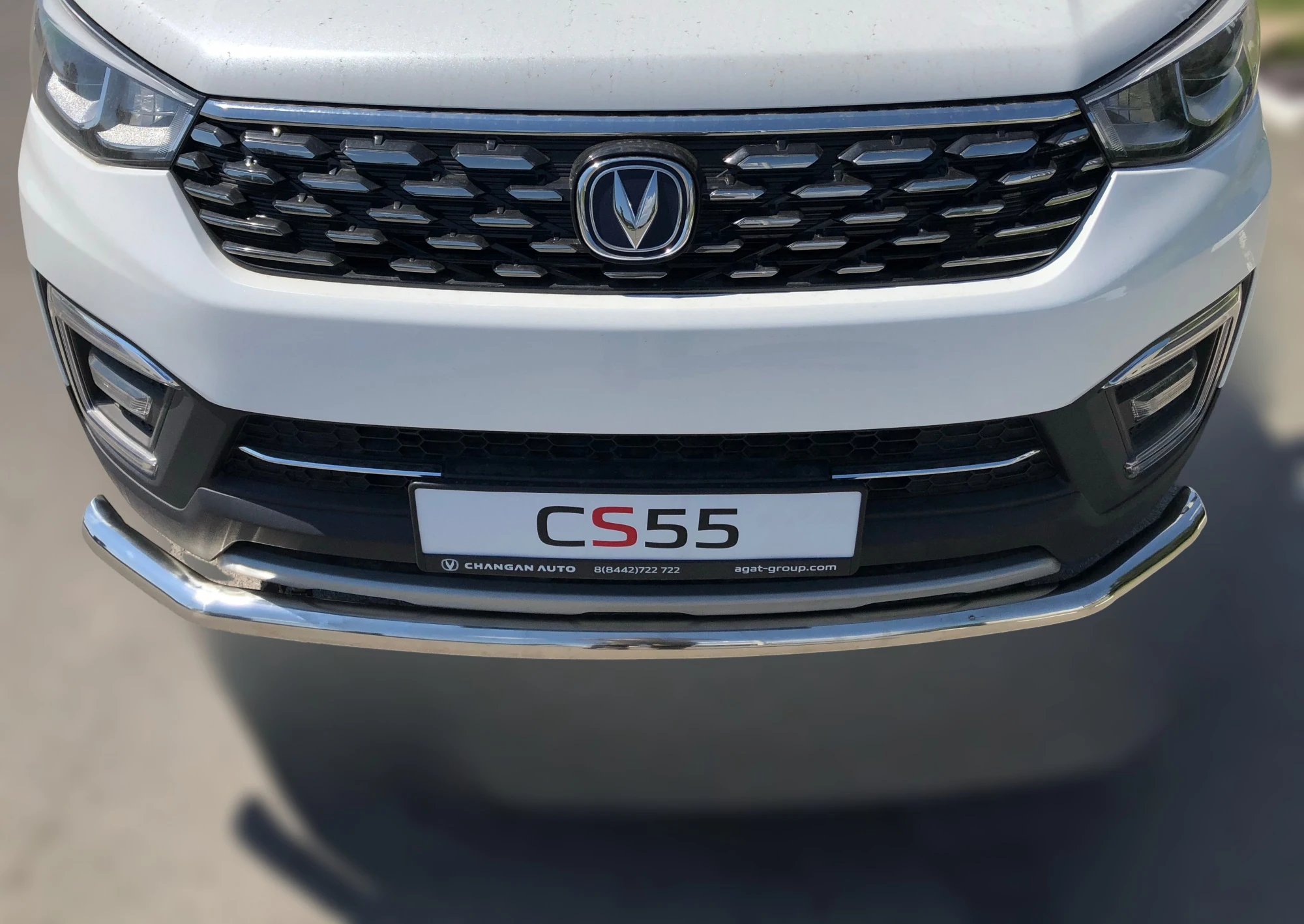 Защита переднего бампера d60 мм для Changan CS55 I  Юко CGCS55.18.01