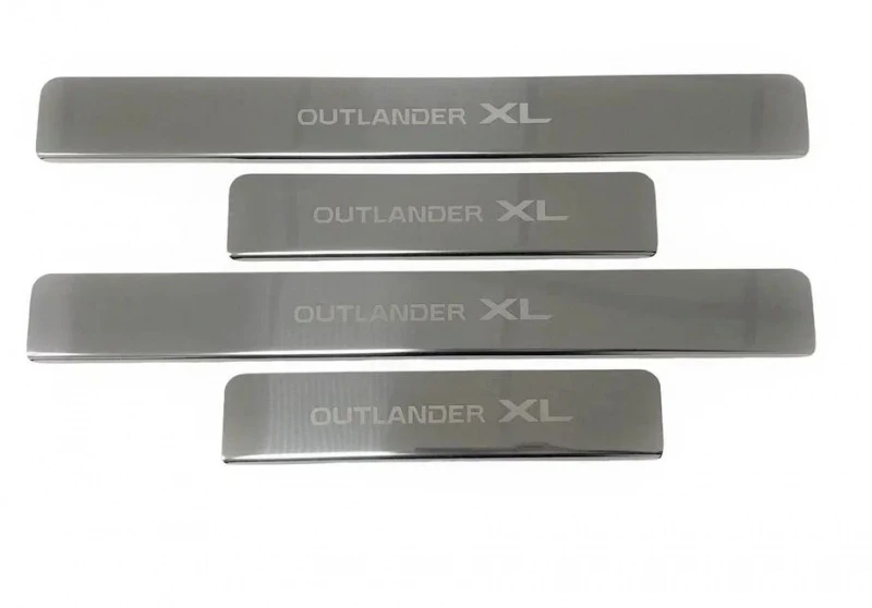 Накладки на пороги из нержавеющей стали 4шт. для Mitsubishi Outlander II Рестайлинг  INOX INOX.MMC.OUTLXL.2005.ST