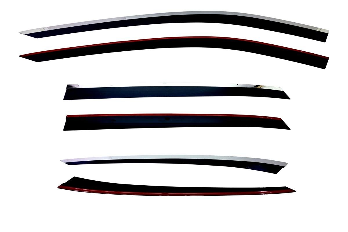 Дефлекторы окон 2D с хром накладками 6 шт. для Haval F7 II