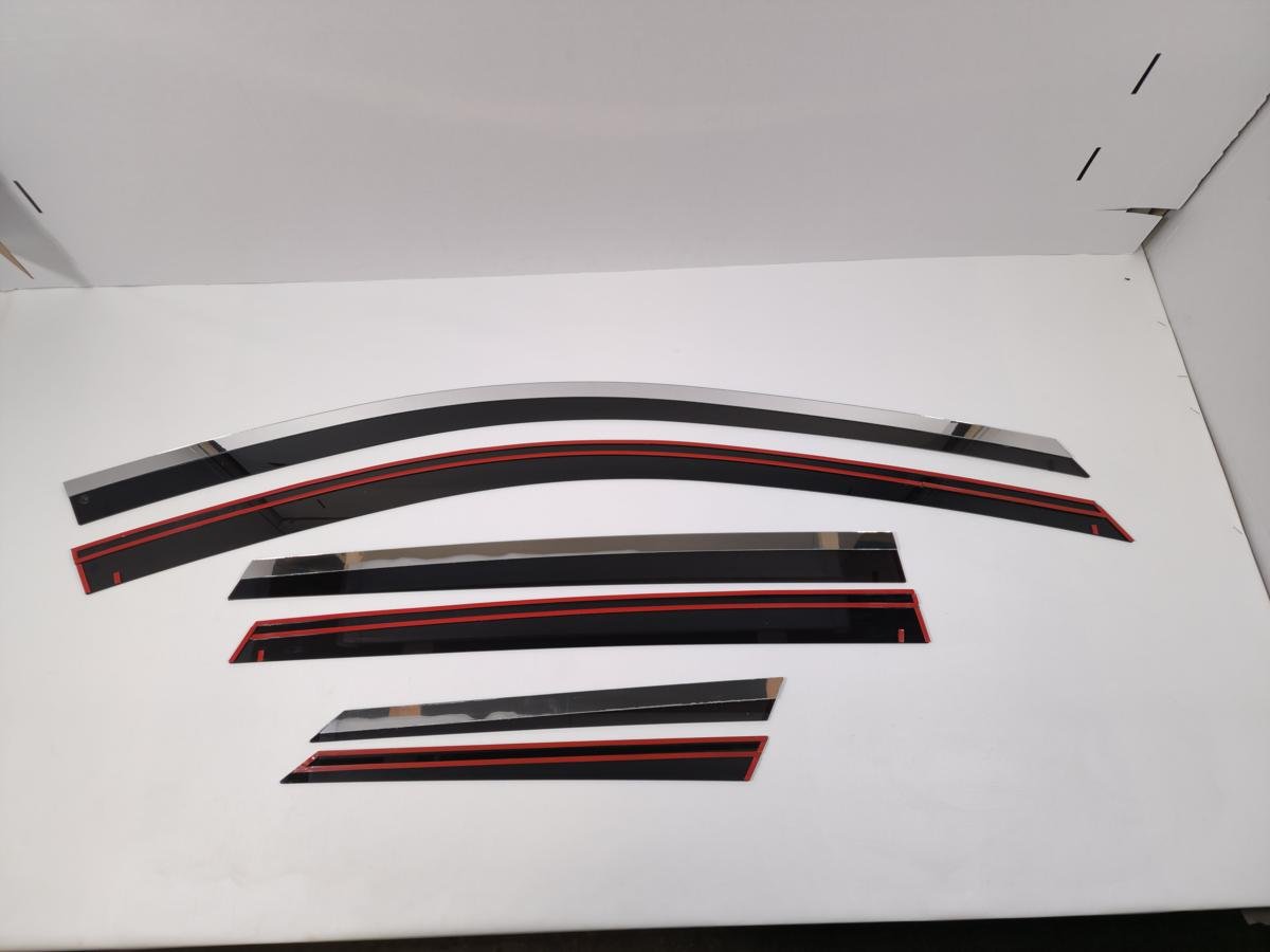 Дефлекторы окон с хром накладками 2D 6 шт для Geely Coolray I