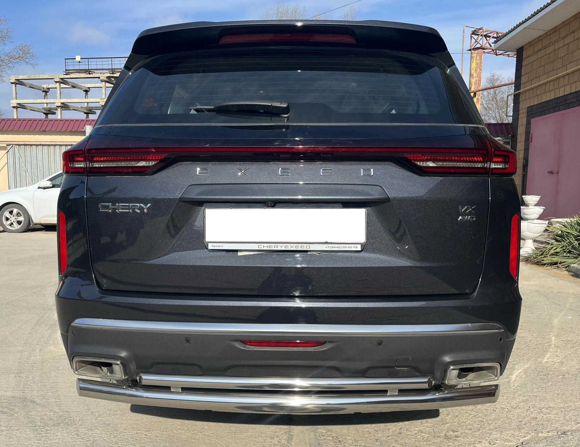 Защита заднего бампера двойная d60/42 мм для EXEED VX I  Юко CHEVX.22.16