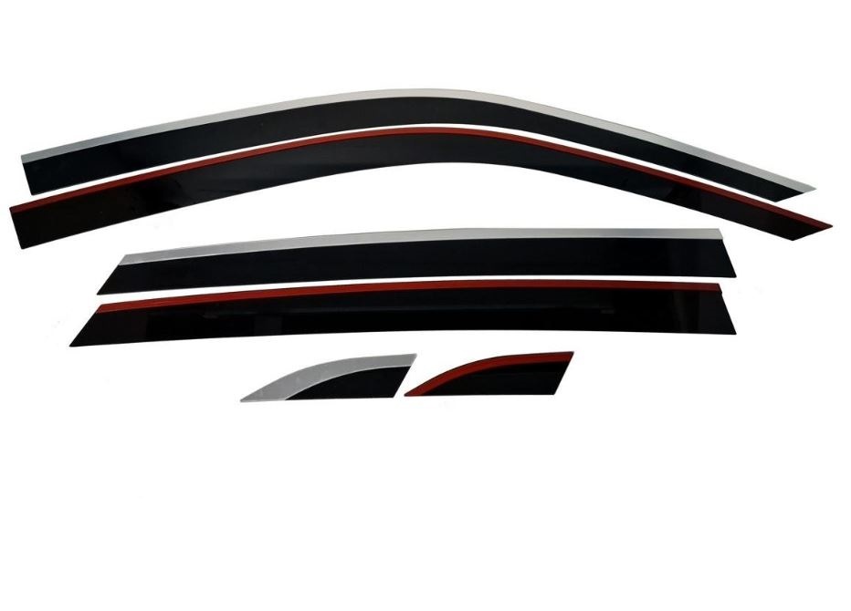 Дефлекторы окон 2D с хром накладками 6 шт. для Volkswagen Teramont I Рестайлинг