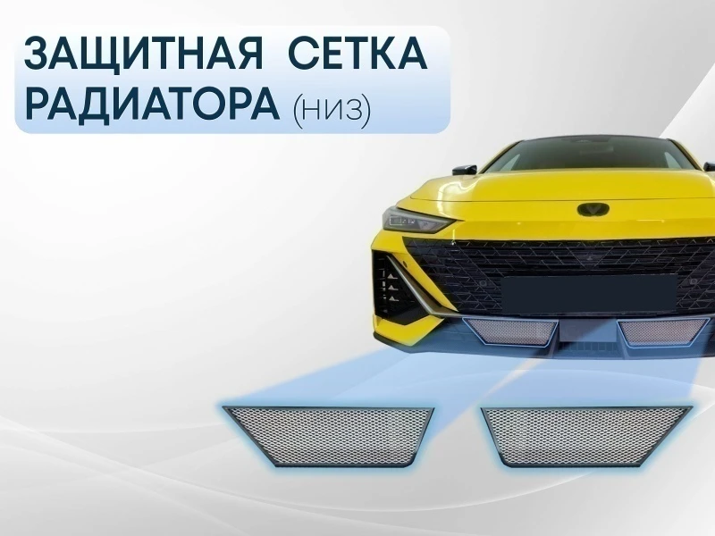 Защитная сетка радиатора низ 2 части для Changan UNI-V Хром Стрелка 11 CHUNIV22.bot.chrome