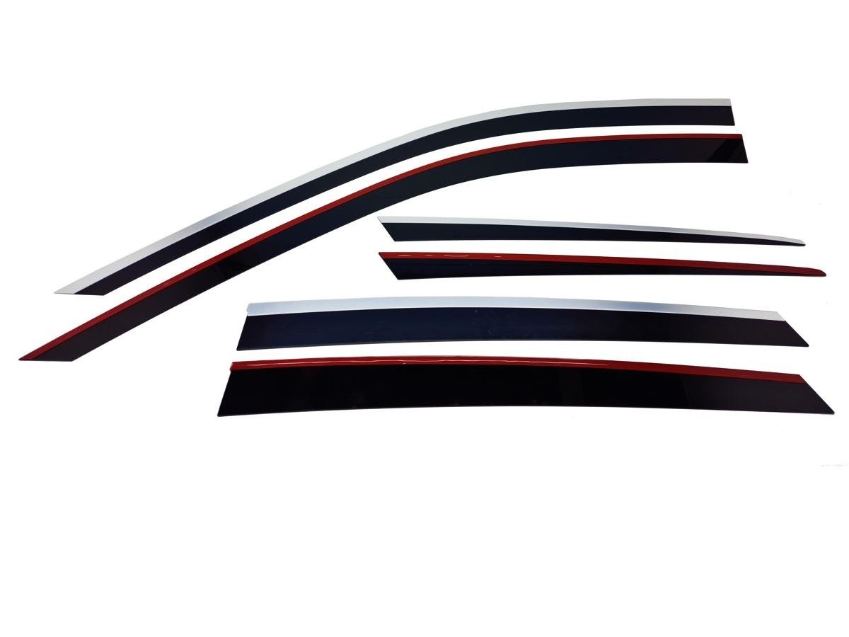 Дефлекторы окон 2D с хром накладками 6 шт. для Genesis GV80 I