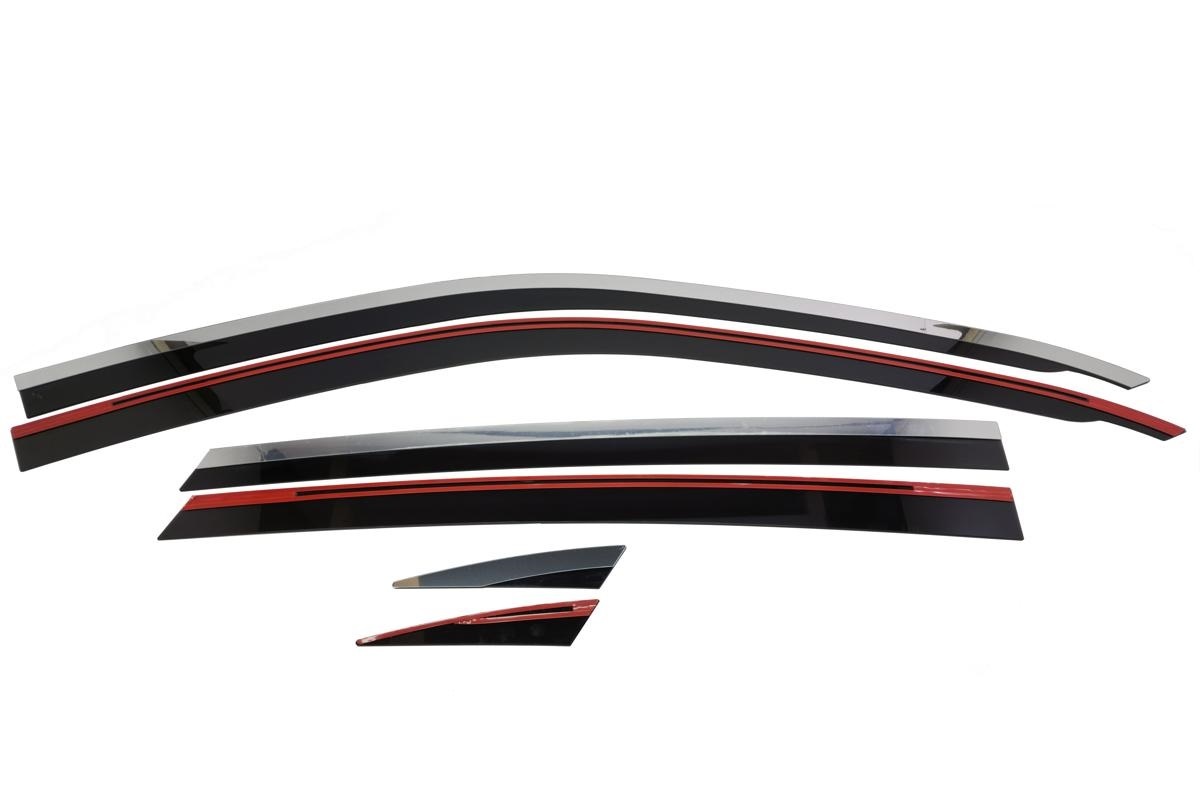 Дефлекторы окон с хром накладками 2D 6 шт для Haval F7x I