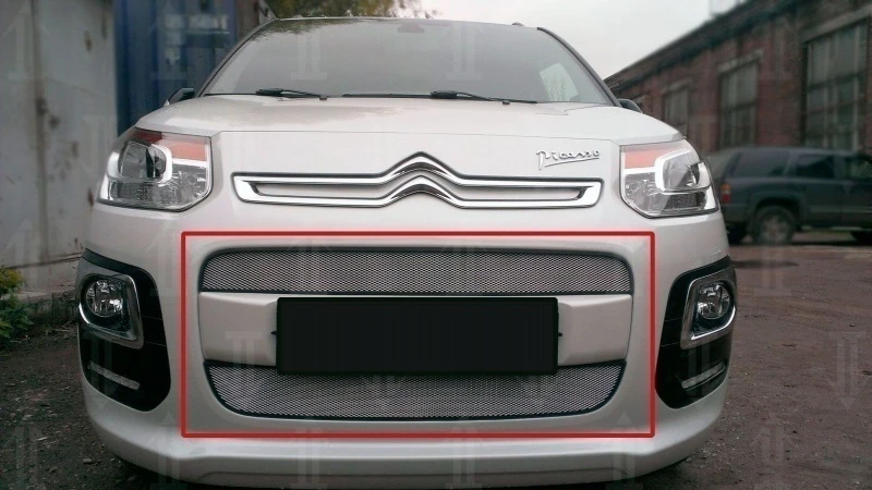Защитная сетка радиатора комплект 2 части для Citroen C3 Picasso I Рестайлинг Хром Стрелка 11 CC3.chrome