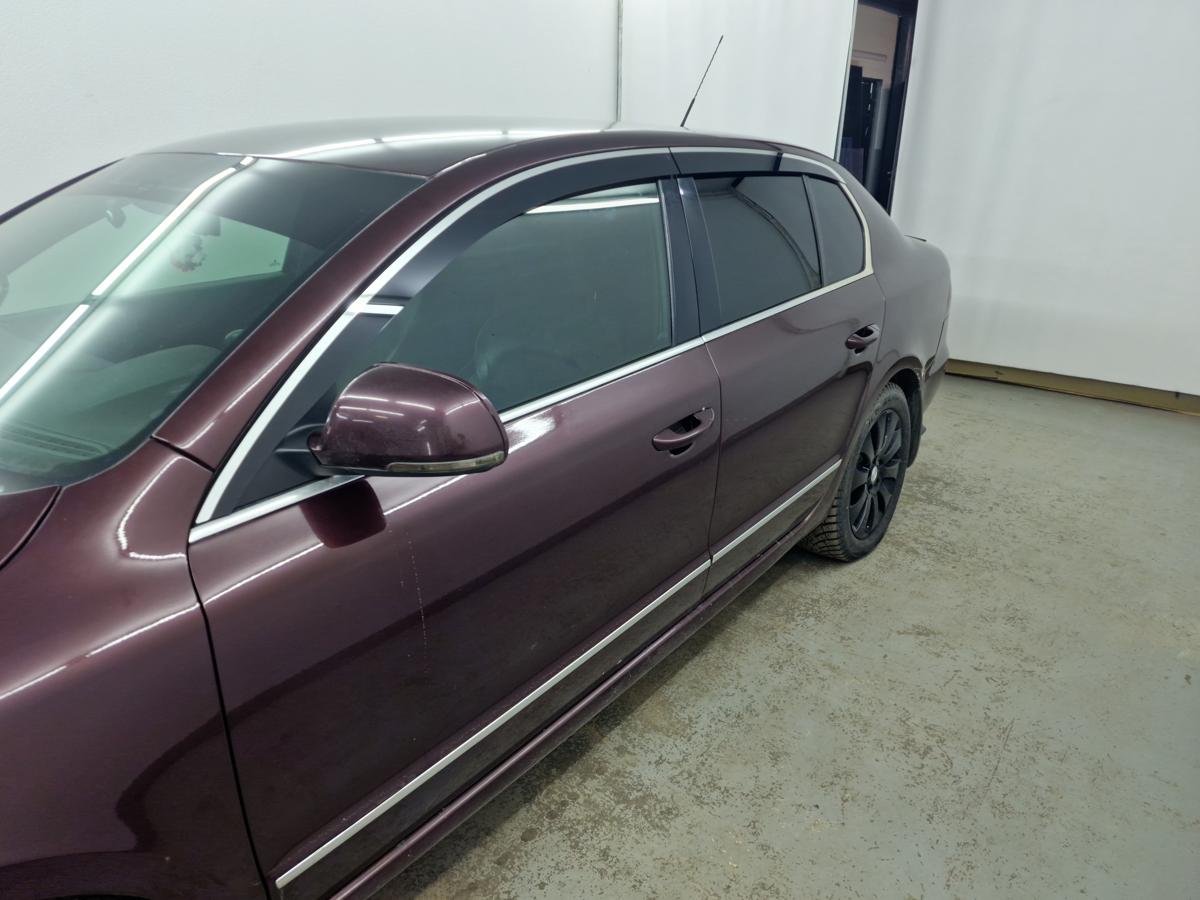 Дефлекторы окон с хром накладками 2D 6 шт (для кузова универсал) для Skoda Superb III Рестайлинг