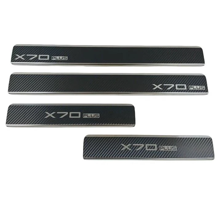 Накладки на пороги нержавеющая сталь под карбон 4шт. для Jetour X70 PLUS  INOX INOX.JETO.X70P.2023.CARBON