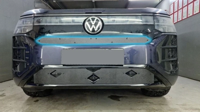 Зимняя заглушка радиатора на стяжке верх для Volkswagen Teramont II (China Market) Черный Стрелка 11 ZZ.VWTERPRO25.top