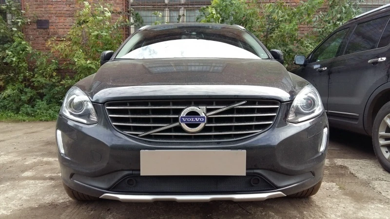 Защитная сетка радиатора, с парктроником для Volvo XC60 I Рестайлинг Черный Стрелка 11 VXC60.park.black