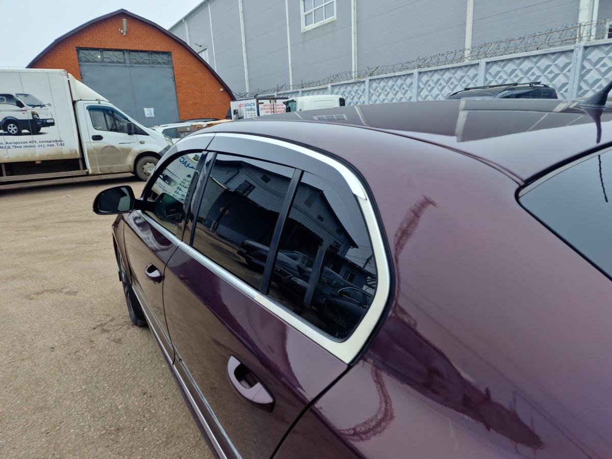 Дефлекторы окон 2D с хром накладками 4 шт. для Skoda Superb II Рестайлинг