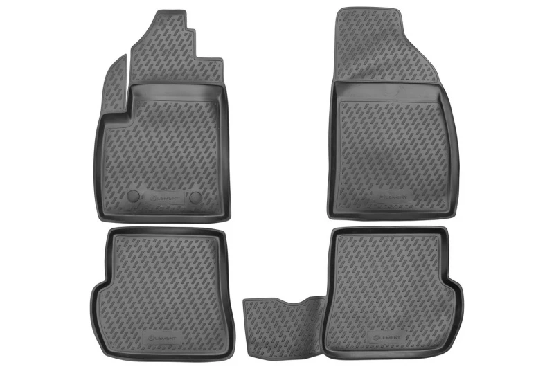Коврики в салон полиуретан 4шт для Ford Fiesta Mk5 Черный Element s000.3