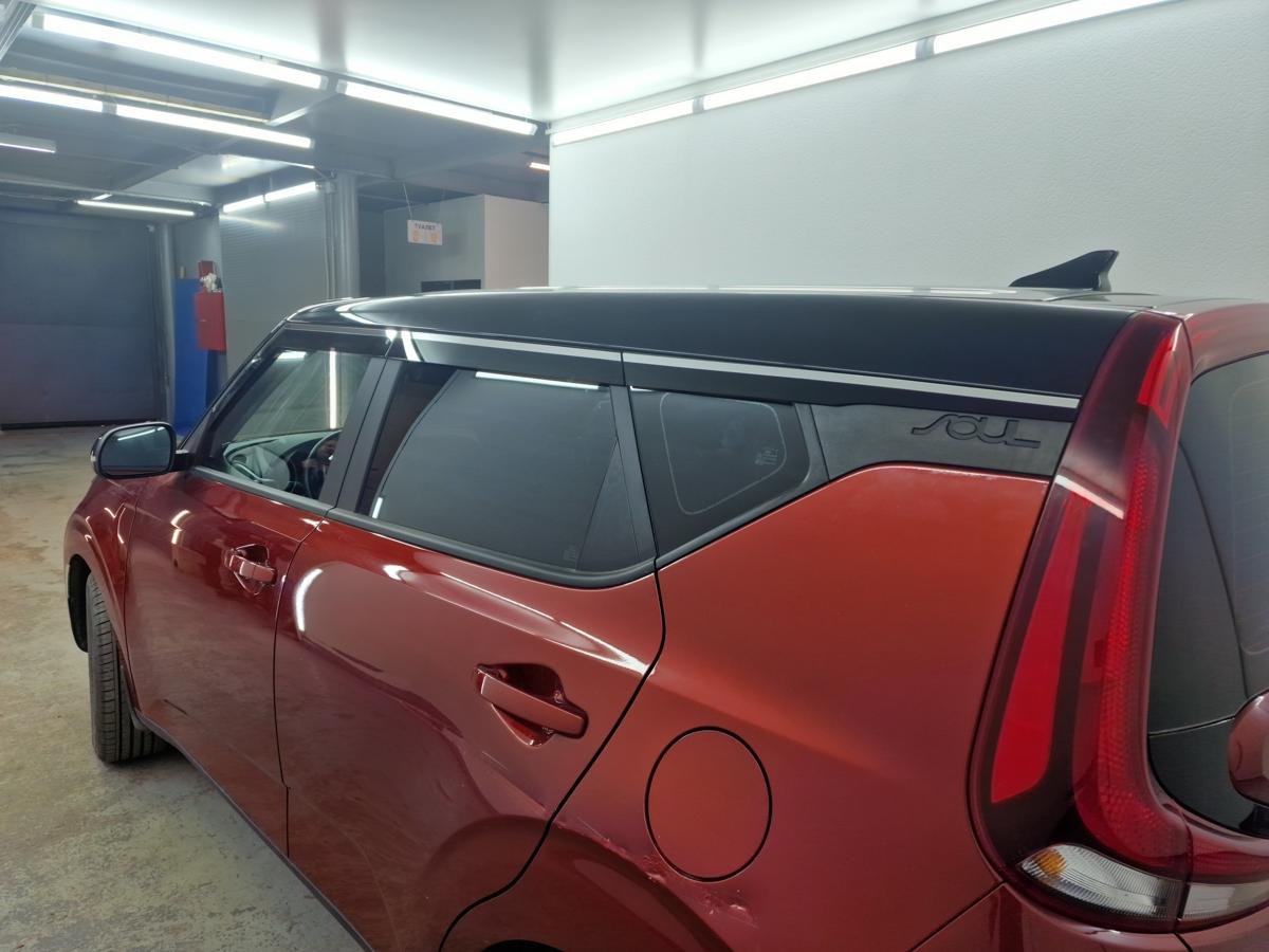 Дефлекторы окон с хром накладками 2D 6 шт для Kia Soul III