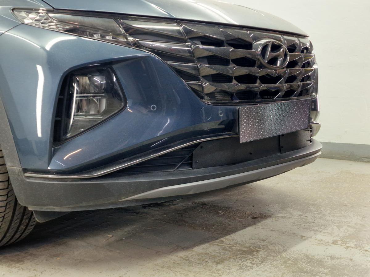 Зимняя заглушка радиатора на стяжке низ 2 части гибрид для Hyundai Tucson IV