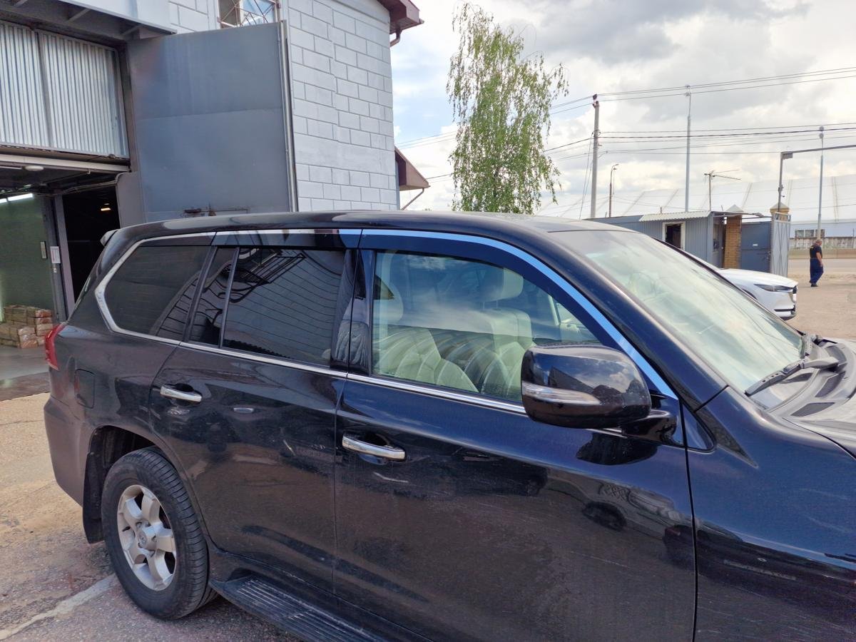 Дефлекторы окон 2D с хром накладками 6 шт. для Lexus LX III Рестайлинг 2