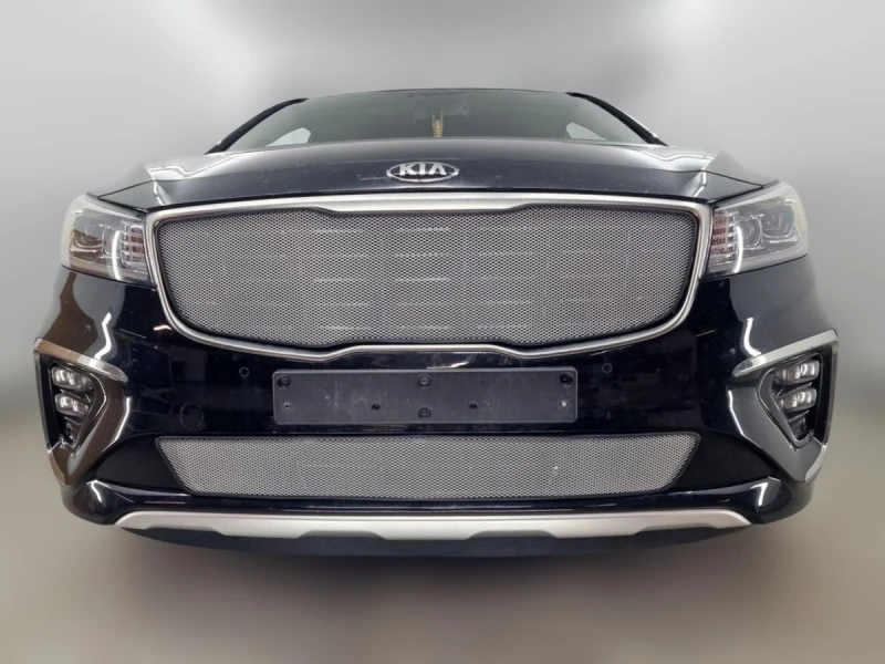 Комплект сеток chrome верх и низ для Kia Carnival (YP) III Рестайлинг Хром Стрелка 11 KCAR.top.chrome-KCAR.bot.chrome