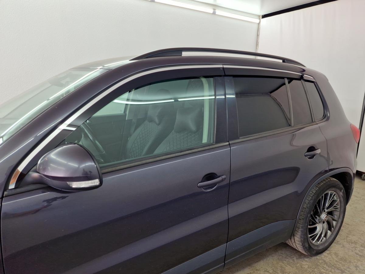 Дефлекторы окон с хром накладками 2D 6 шт. для Volkswagen Tiguan I Рестайлинг