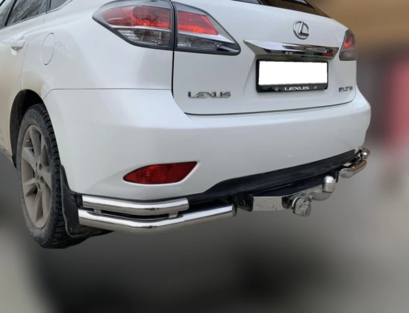 Защита заднего бампера двойная угловая d60/42 мм для Lexus RX III Рестайлинг  Юко LRX.270.09.20