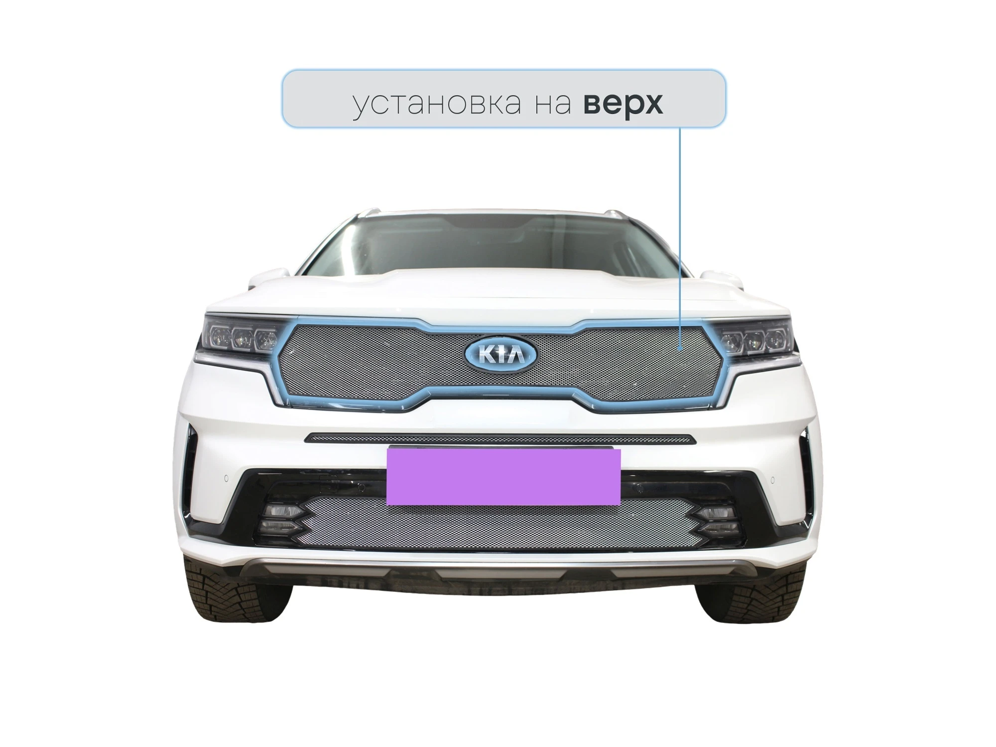 Защитная сетка радиатора верх для Kia Sorento IV
