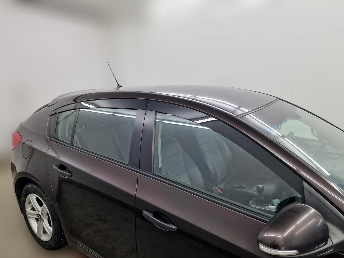 Дефлекторы окон 2D 6 шт. для Chevrolet Cruze I Рестайлинг Черный Стрелка 11 2D445-6.S11