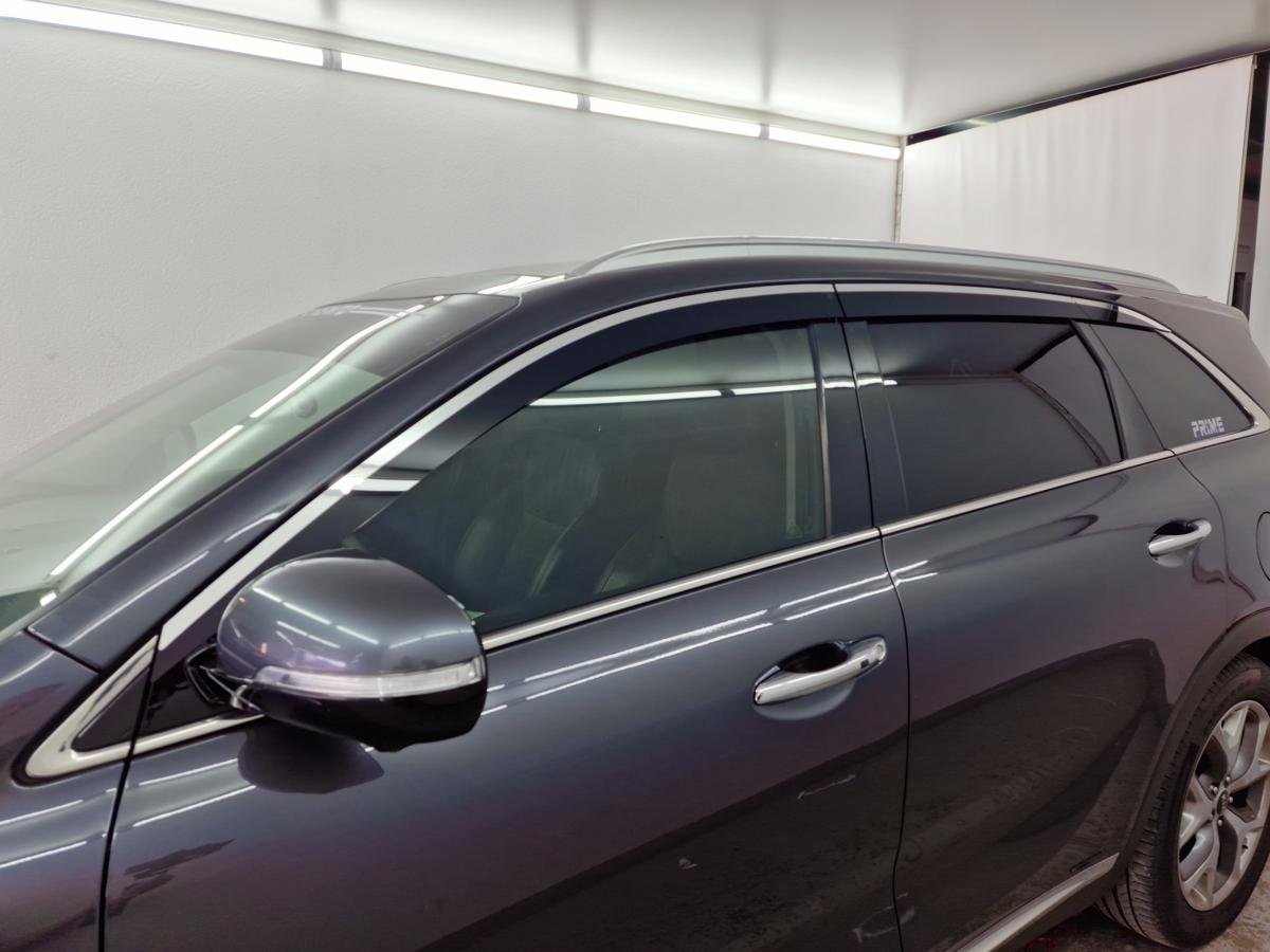 Дефлекторы окон 2D с хром накладками 6 шт. для Kia Sorento III Prime