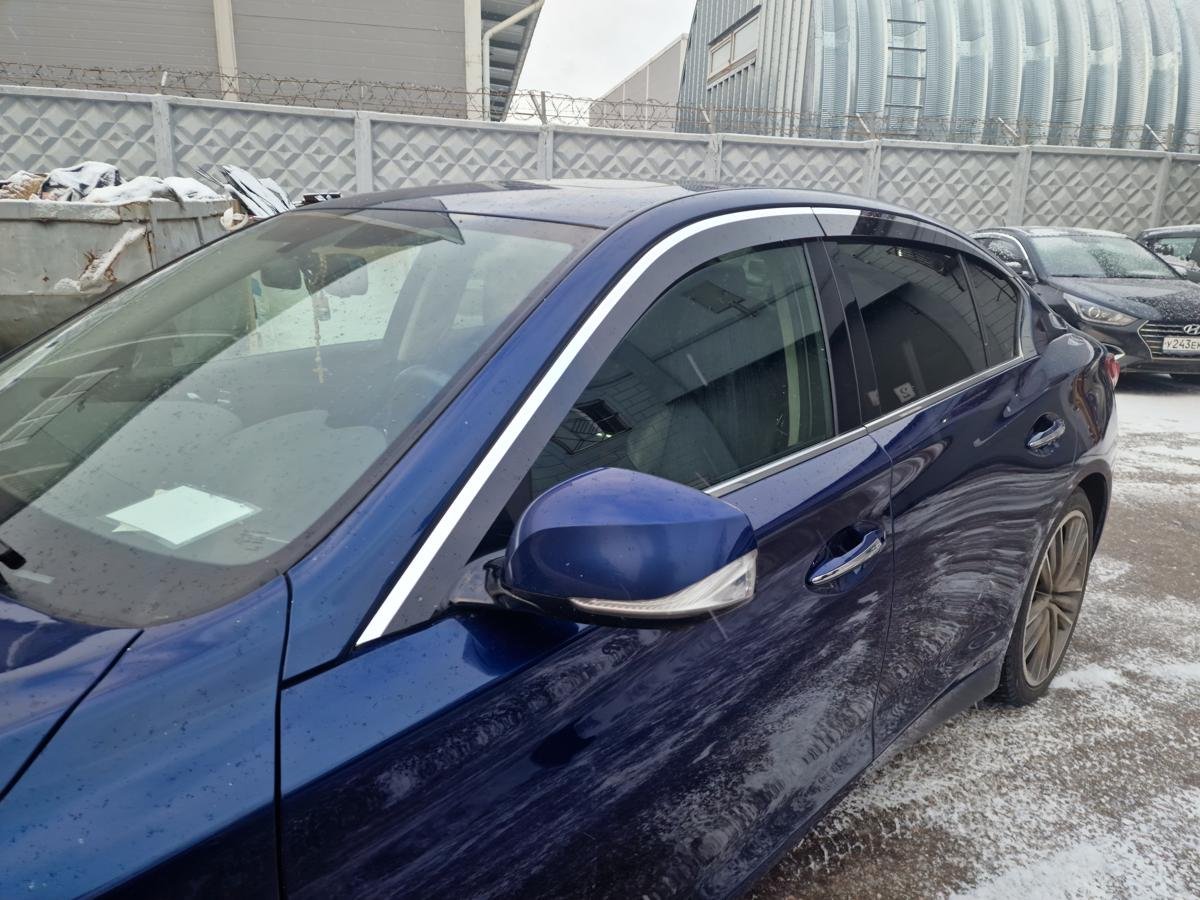 Дефлекторы окон 2D с хром накладками 4 шт. для Infiniti Q50 I Рестайлинг