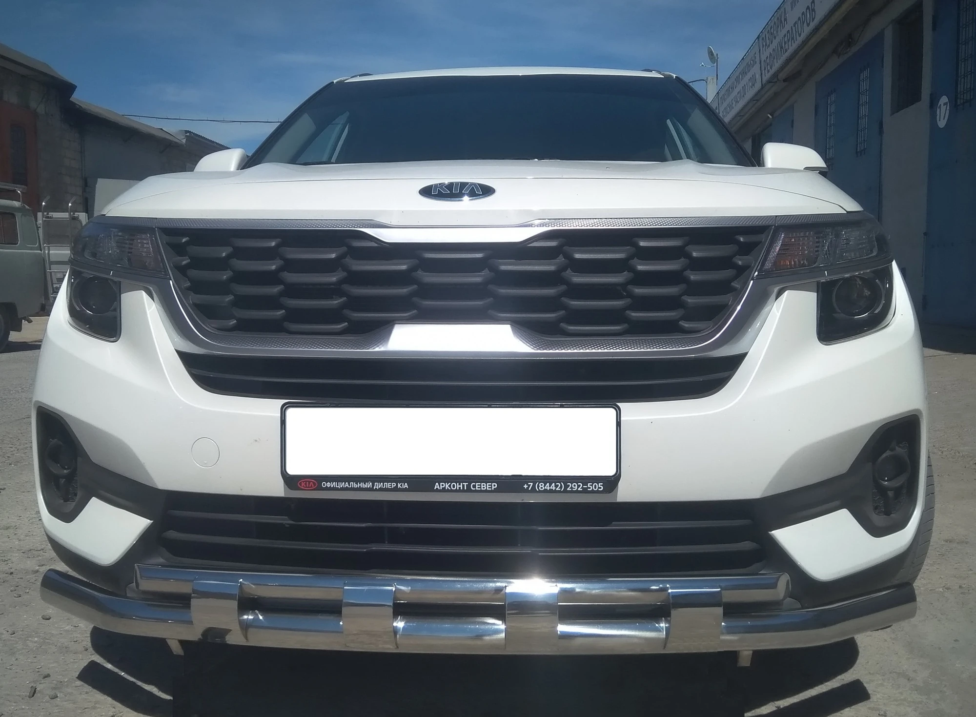 Защита переднего бампера с перемычками d60/42 мм для Kia Seltos I  Юко KSL.20.75