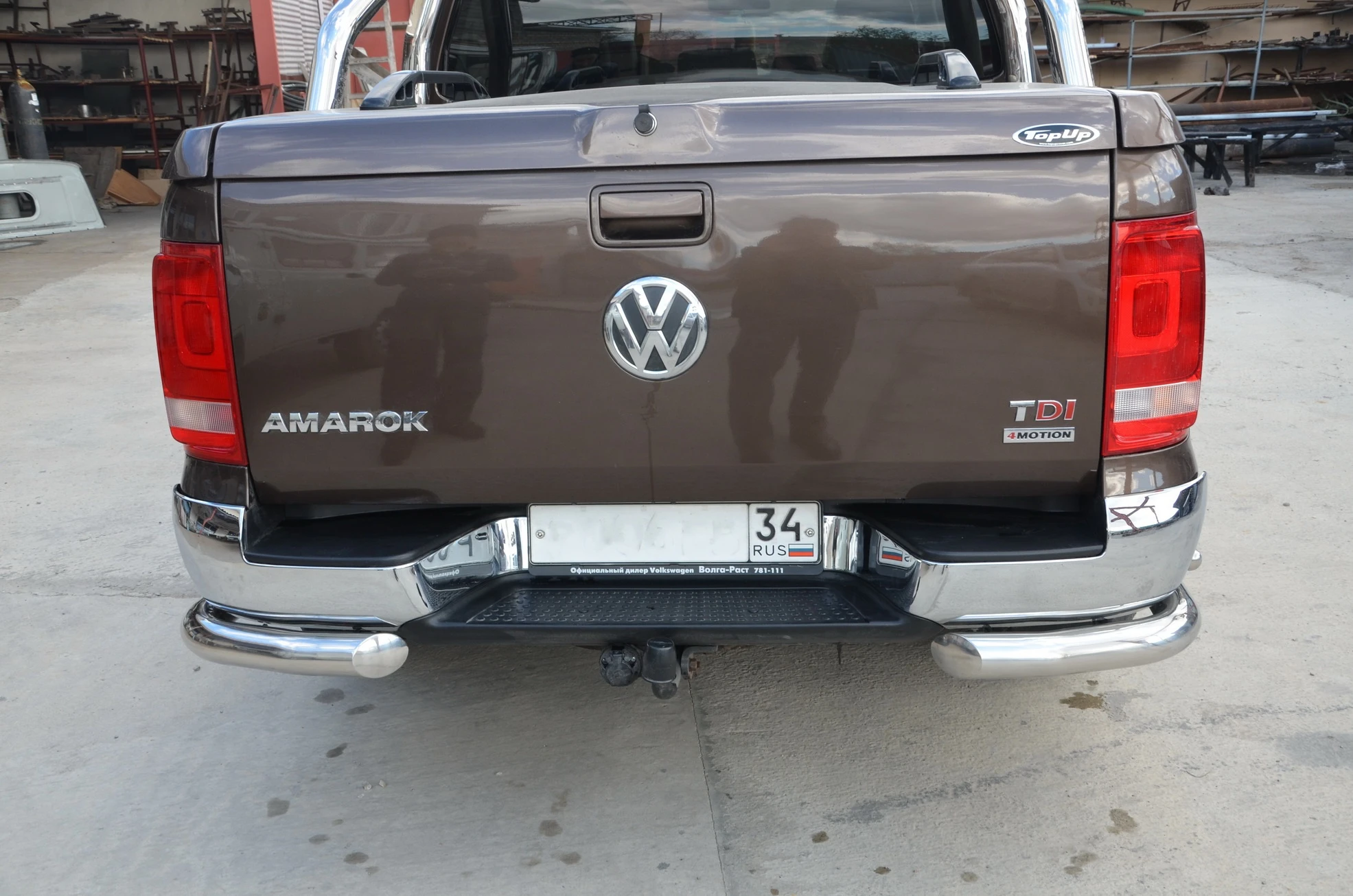 Защита заднего бампера двойная угловая d76/42 мм для Volkswagen Amarok I  Юко VWA.09.20