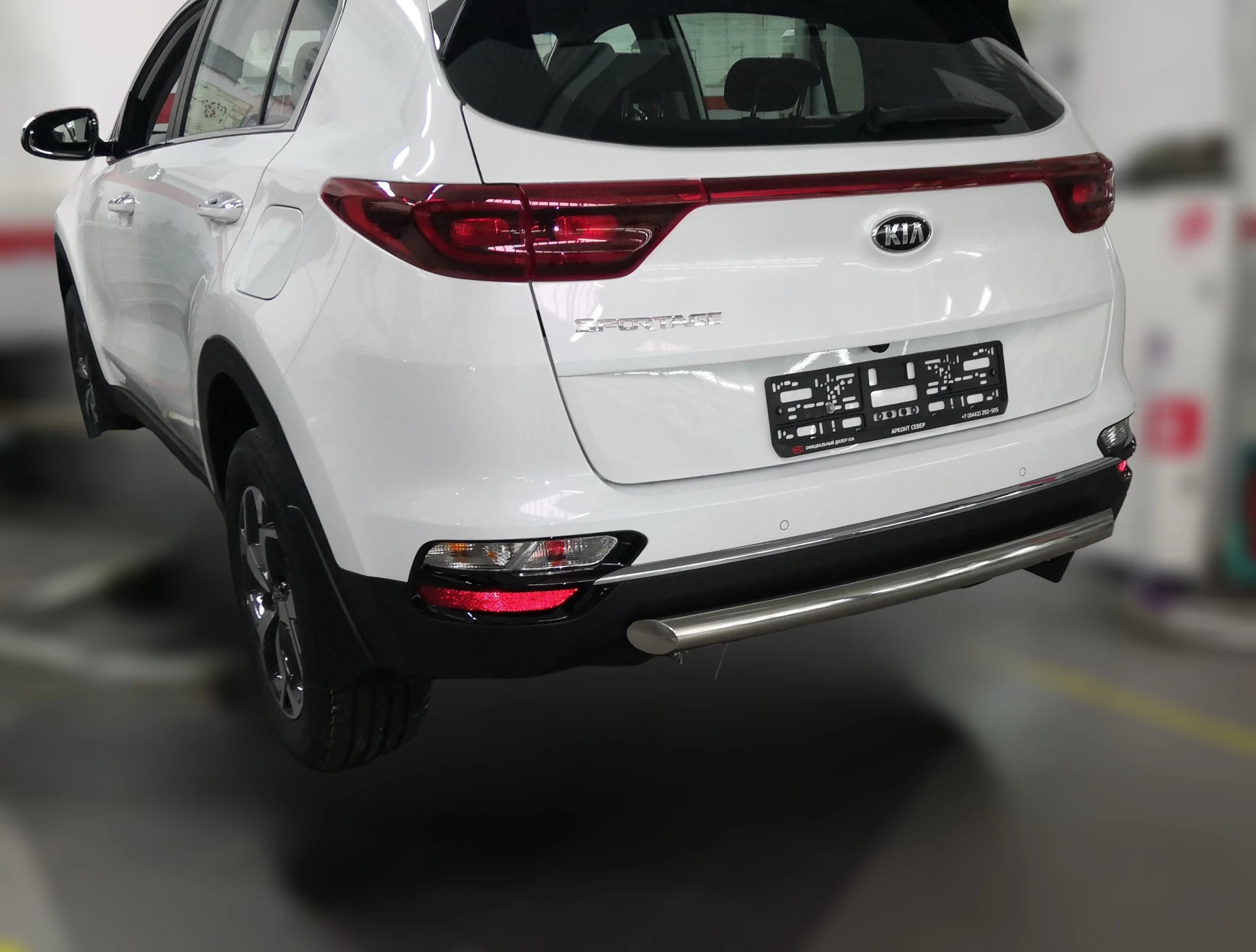 Защита заднего бампера d60 мм для Kia Sportage IV Рестайлинг  Юко KSP.18.11