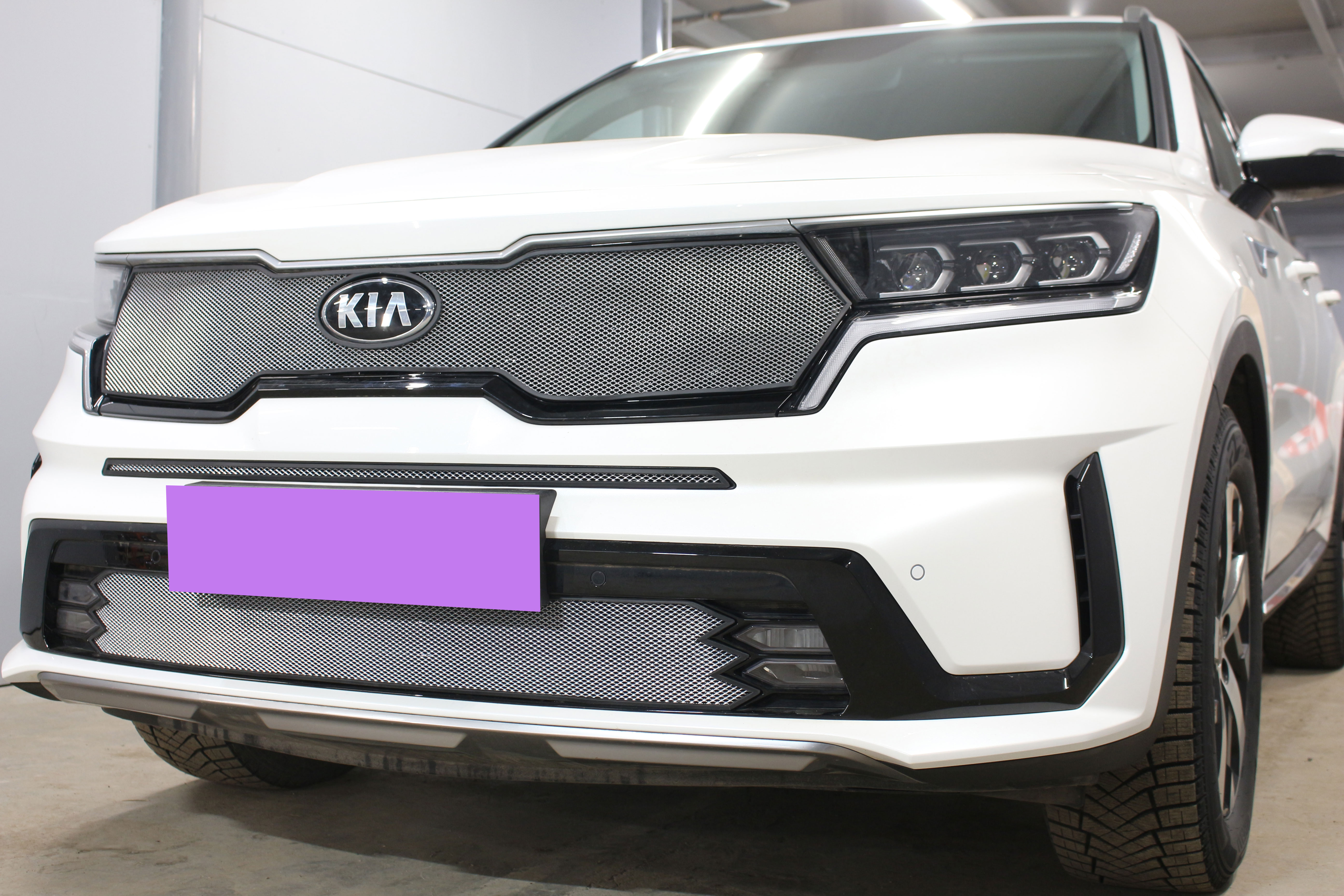 Защитная сетка радиатора низ, с ПТФ для Kia Sorento IV