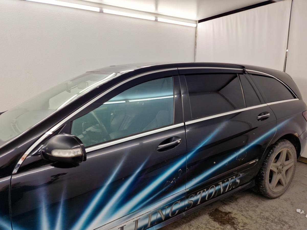 Дефлекторы окон 2D с хром накладками 6 шт. для Mercedes-Benz R-Класс I Рестайлинг