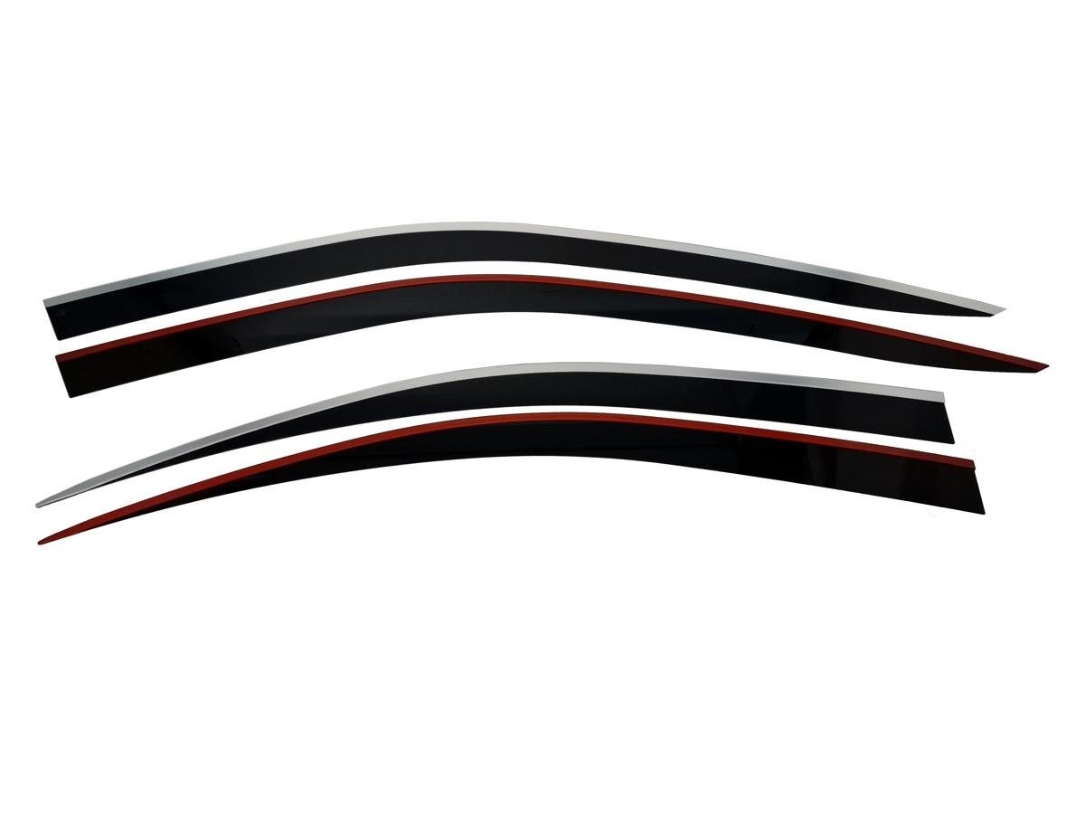 Дефлекторы окон 2D с хром накладками 4 шт. для Skoda Superb III Рестайлинг