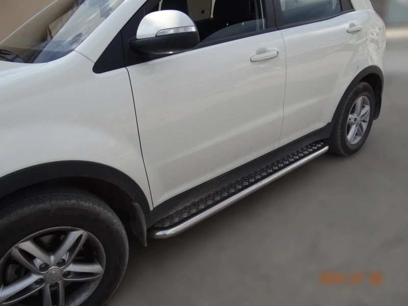 Пороги с накладным листом d53 мм для SsangYong Actyon II  Юко SYAC.12.41