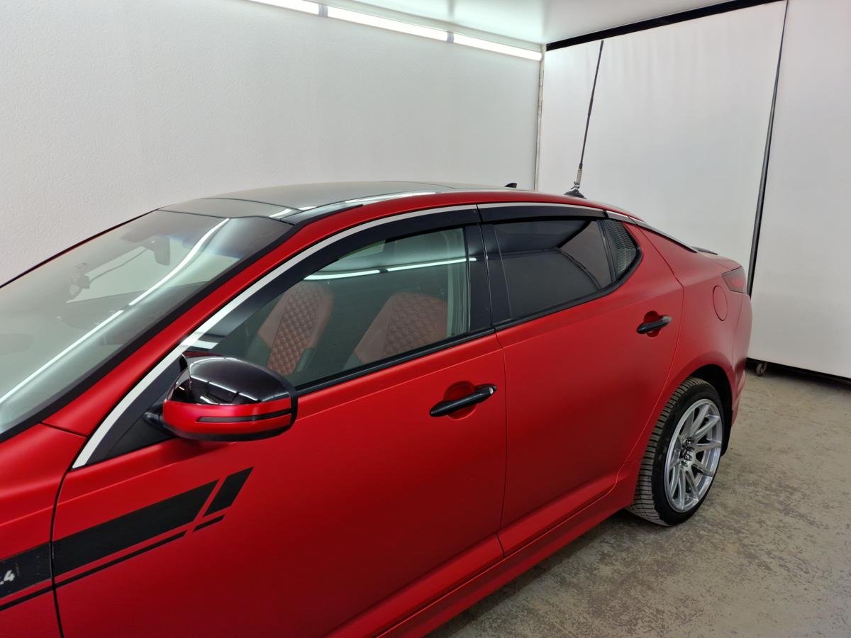 Дефлекторы окон 2D с хром накладками 6 шт. для Kia Optima III Рестайлинг