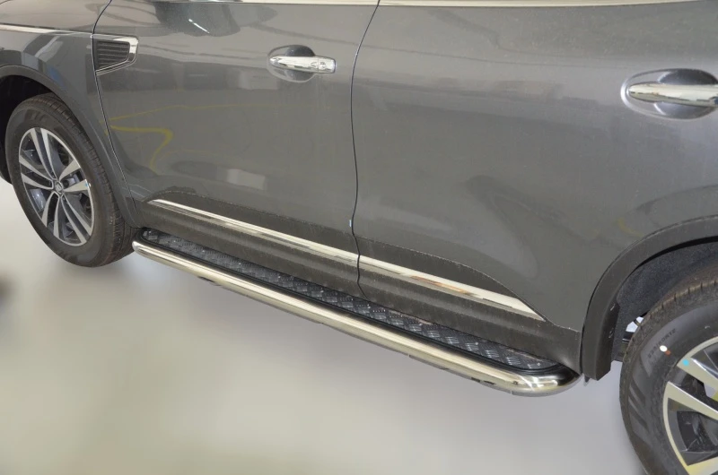 Пороги с накладным листом d53 мм для Renault Koleos II  Юко RKS.17.41