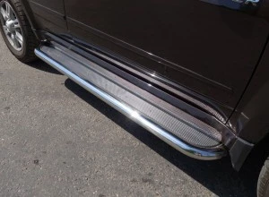 Пороги с площадкой (нерж. лист) 42,4 мм для Haval H5 I