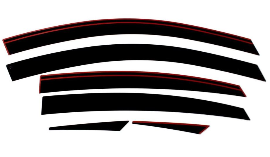 Дефлекторы окон 2D 6 шт (для кузова седан) для Hyundai Solaris I Рестайлинг