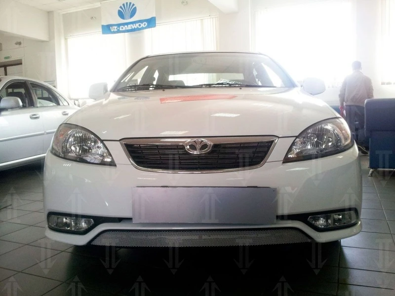 Защитная сетка радиатора низ для Daewoo Gentra II Хром Стрелка 11 DGEN.chrome