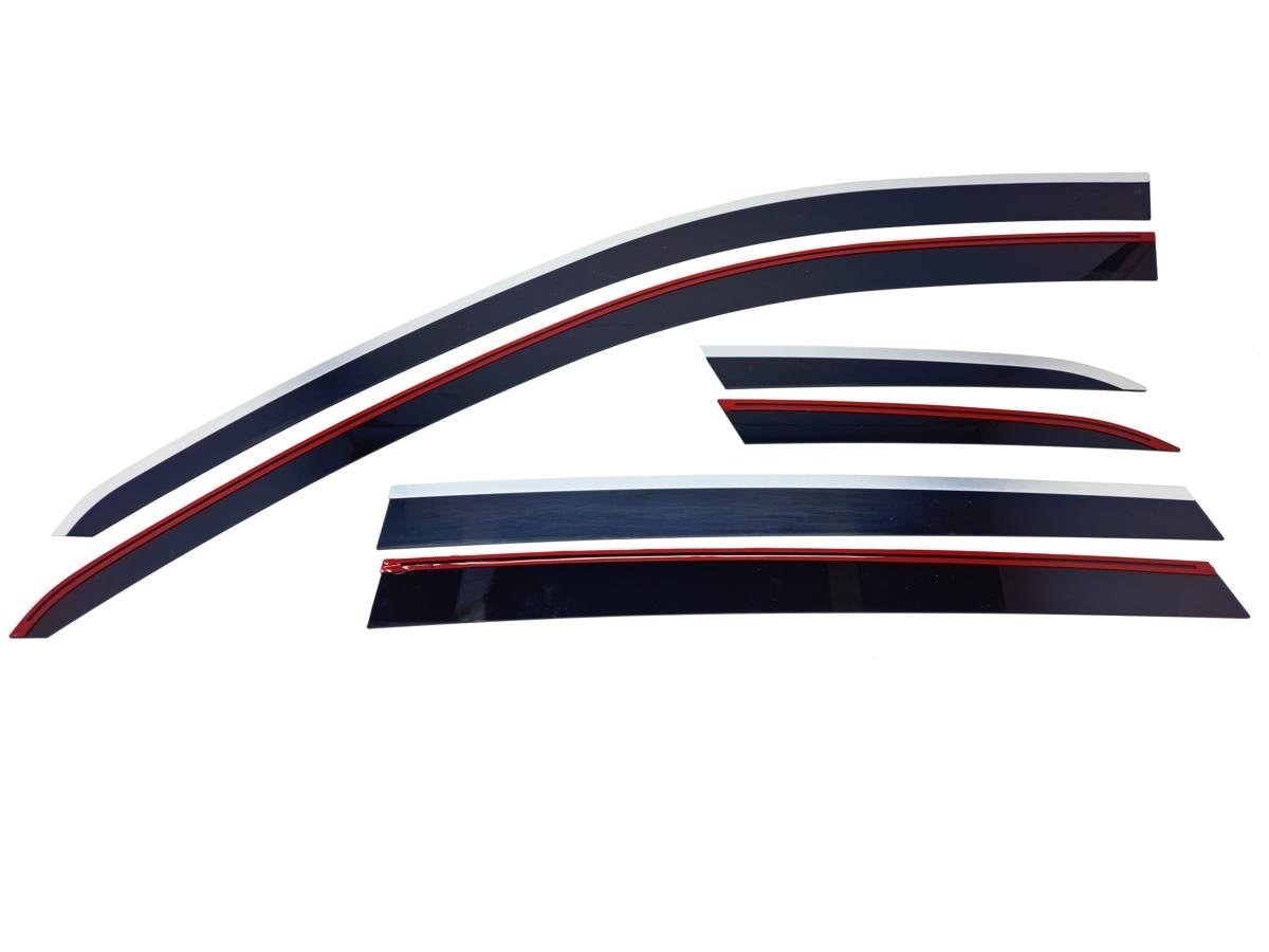 Дефлекторы окон 2D с хром накладками 6 шт. для Audi Q7 II (4M) Рестайлинг