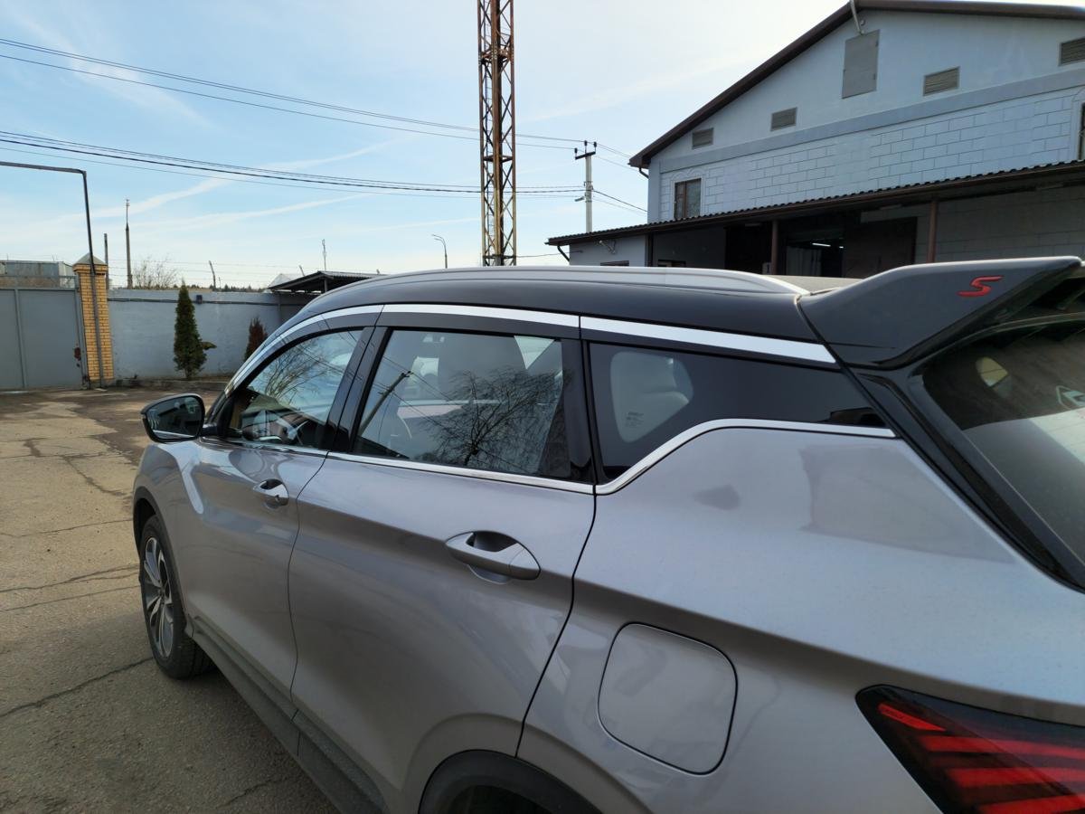 Дефлекторы окон с хром накладками 2D 6 шт для Geely Coolray I