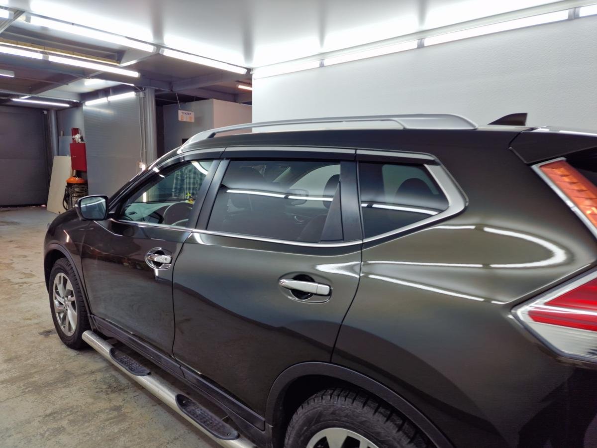 Дефлекторы окон с хром накладками 2D 6 шт для Nissan X-Trail III Рестайлинг