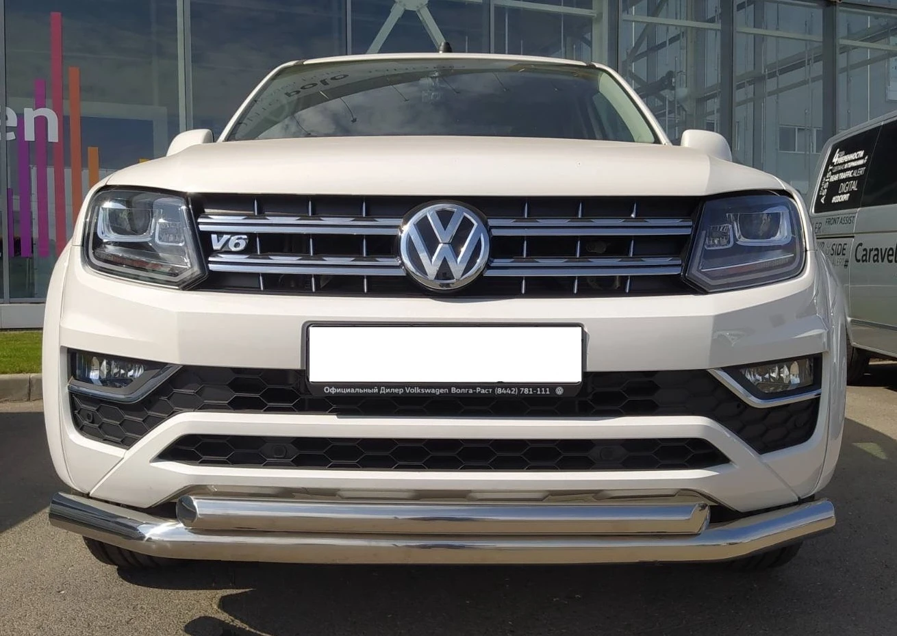 Защита переднего бампера двойная d76/60 мм для Volkswagen Amarok I Рестайлинг  Юко VWA.16.04