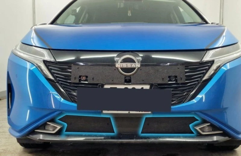 Зимняя заглушка радиатора на стяжке низ 2 части для Nissan Note III Черный Стрелка 11 ZZ.NNOTAU20.bot