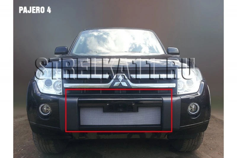 Защитная сетка радиатора для Mitsubishi Pajero IV Хром Стрелка 11 MITPIV08-11.chrome