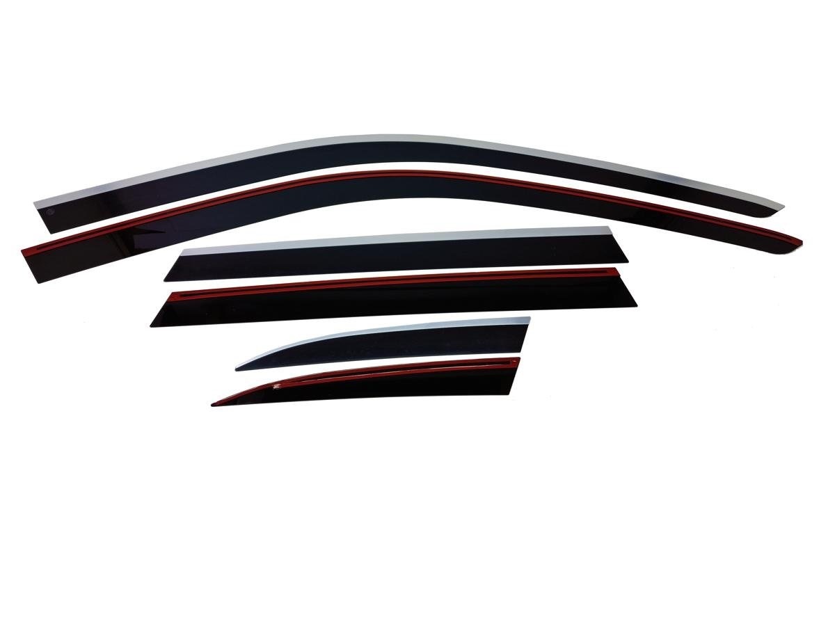 Дефлекторы окон 2D с хром накладками 6 шт. для BMW X5 I (E53) Рестайлинг