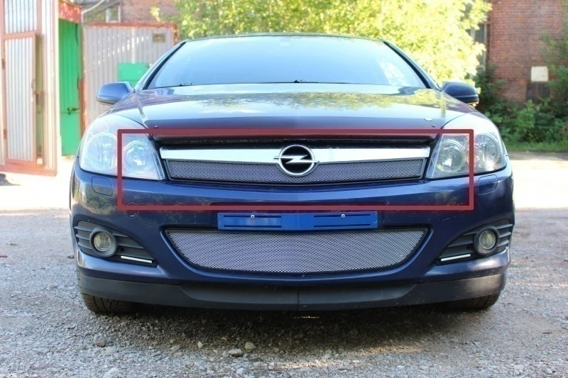 Защитная сетка радиатора верх для Opel Astra H Рестайлинг Хром Стрелка 11 OPASH06.top.chrome